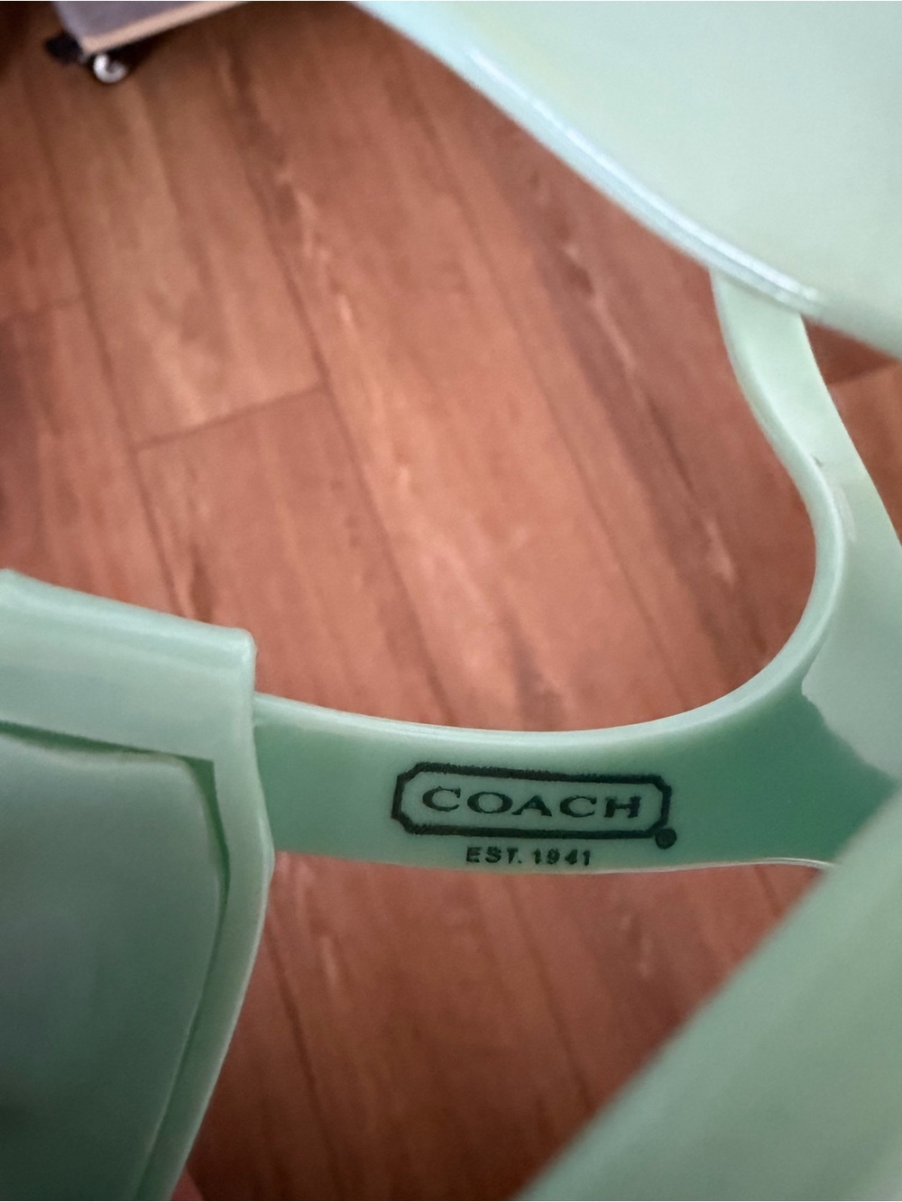 COACH Phila Mint Green Jelly Thong Sandals with Gold Turnlock Accents - Size 9B - Picture 2 of 13
